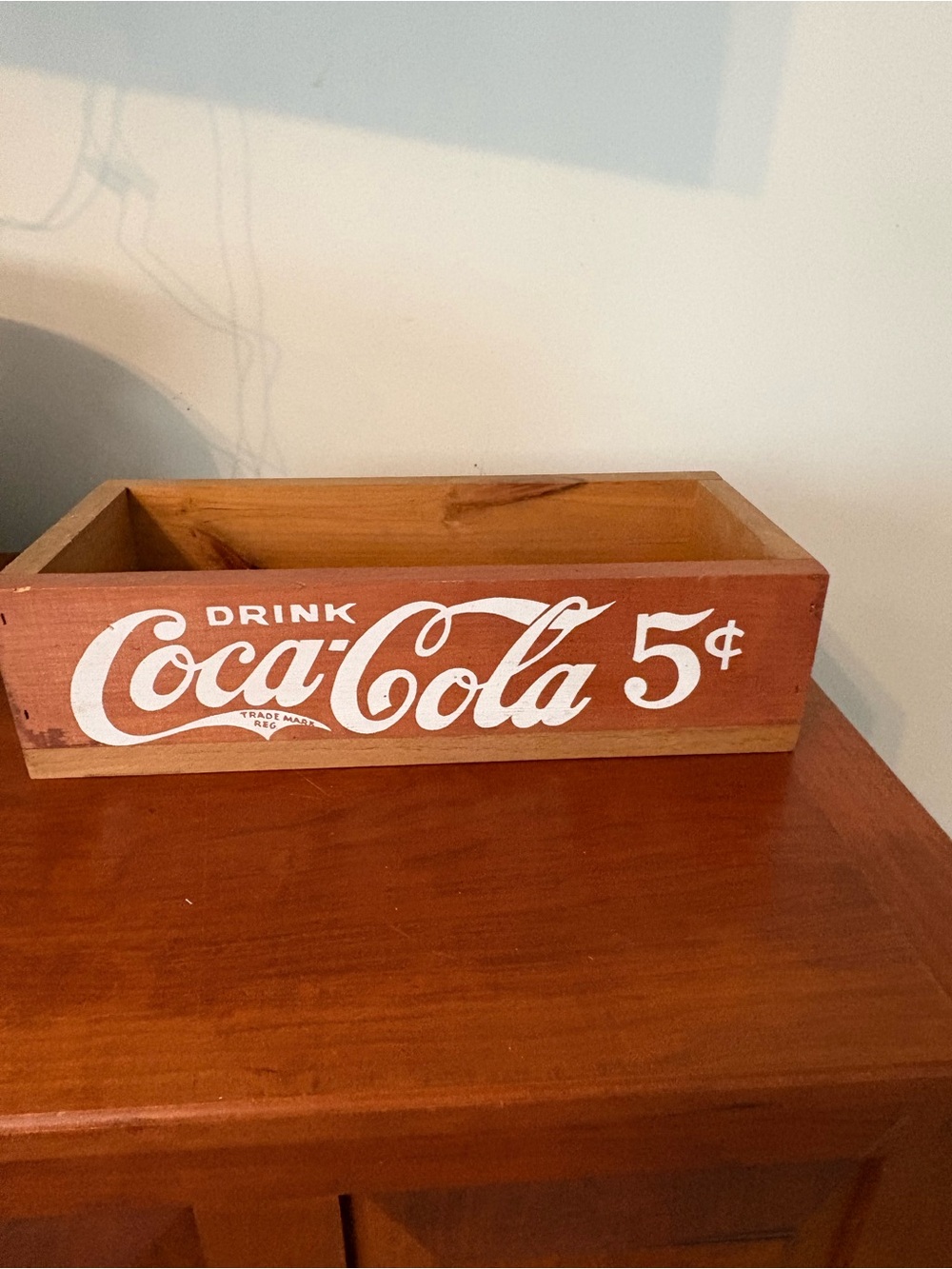 Coca-Cola Wooden Crate 5¢ Rustic Storage Box Decor